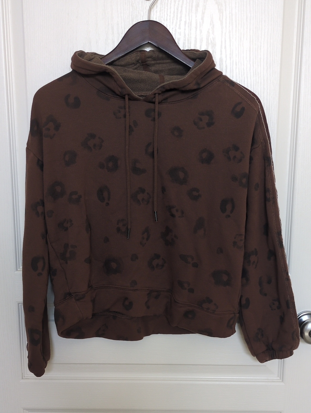 Splendid Brown Leopard-Print Pullover Hoodie